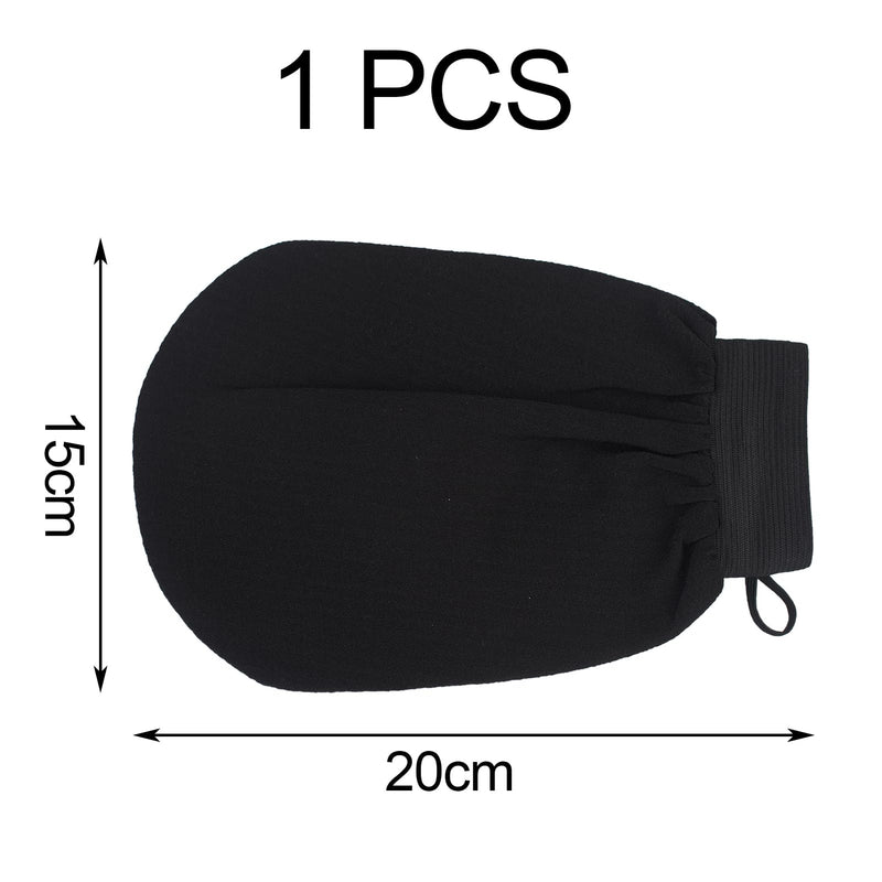 [Australia] - 1 piece silk peeling glove body exfoliating gloves scrub, peeling gloves body, peeling sponge, exfoliate, shower glove, peeling sponge body, silk gloves exfoliating black 