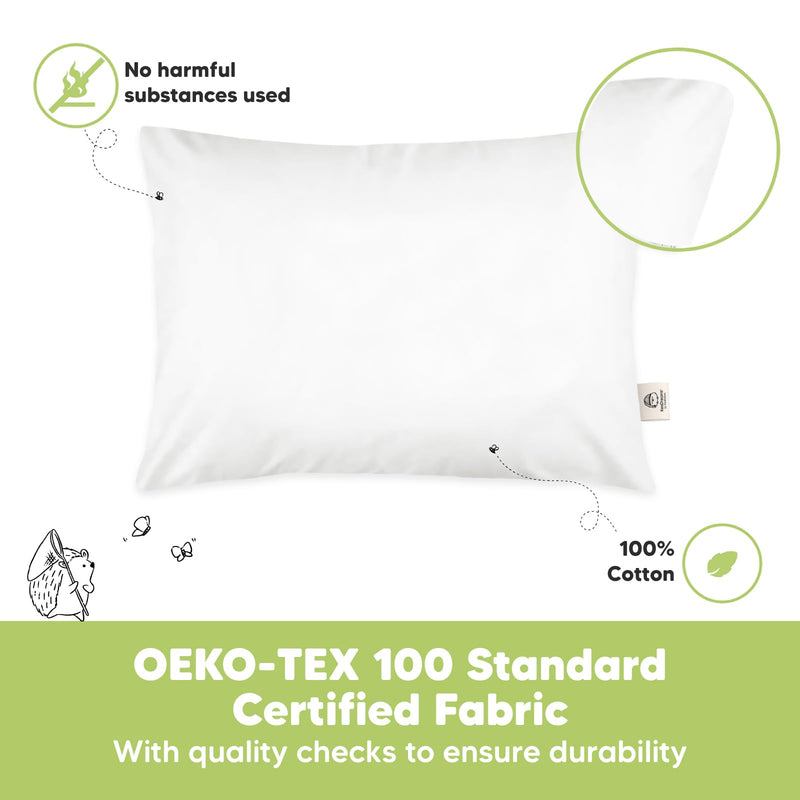 [Australia] - KeaBabies Toddler Pillow - Soft Organic Cotton Toddler Pillows for Sleeping - 13X18 Small Pillow for Kids - Kids Pillows for Sleeping - Kids Pillow for Travel, School, Nap, Age 2 to 5 (Soft White) Soft White 1-Pack, Standard 