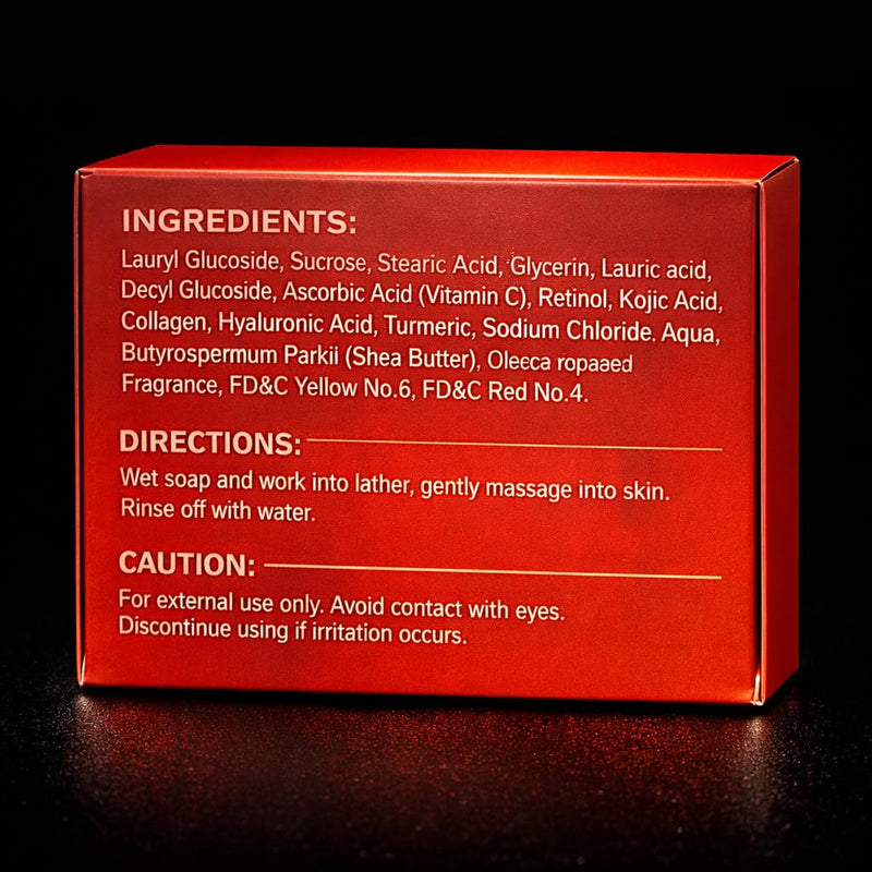 MAEMacro Turmeric & Kojic Acid soap bar with Vitamin C, Retinol, Collagen, Hyaluronic Acid, and Vitamin E | Reduce Dark Spots | Fine Lines, and Improve Skin Tone (2 Soap Bars)