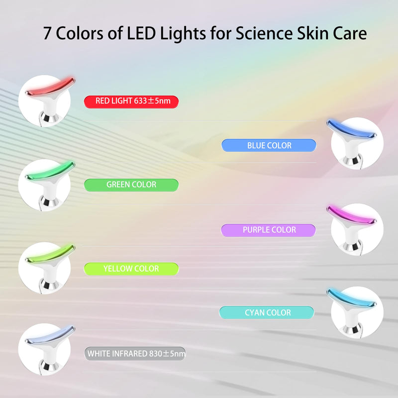 [Australia] - Red Light Therapy for Face, LED Face Massager, RED Light Device (White, 7 Color) 