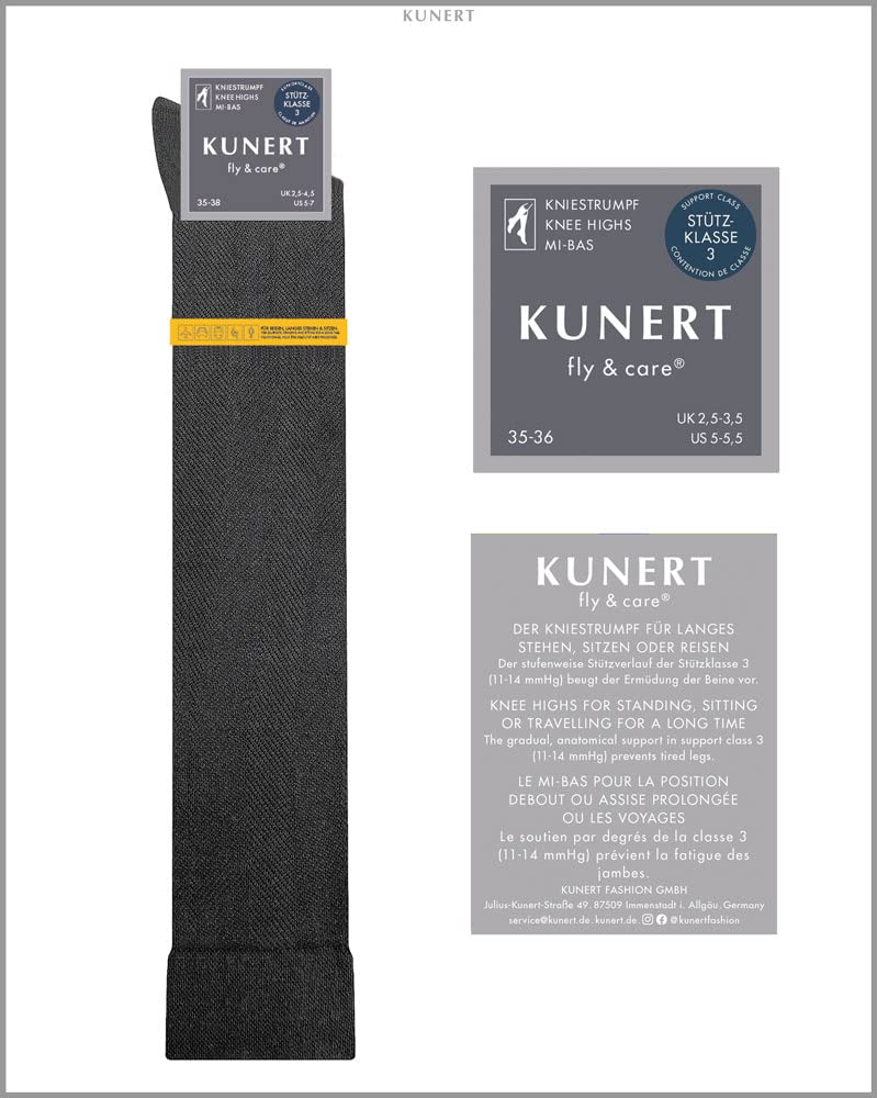 [Australia] - KUNERT women's knee socks Fly&Care® support class III effective support 30 DEN 39-40 Black 0070 