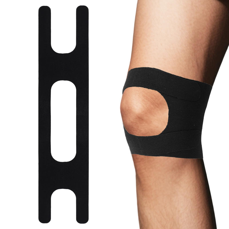16pcs Patella Tendon Support Tape, Pre-Cut Kinesiology Tape Knee Strap Support Patch Stickers Protect Breathable Elastic Kinetic Muscle Strips Protector for Athletic Sports Running Basketball Tennis
