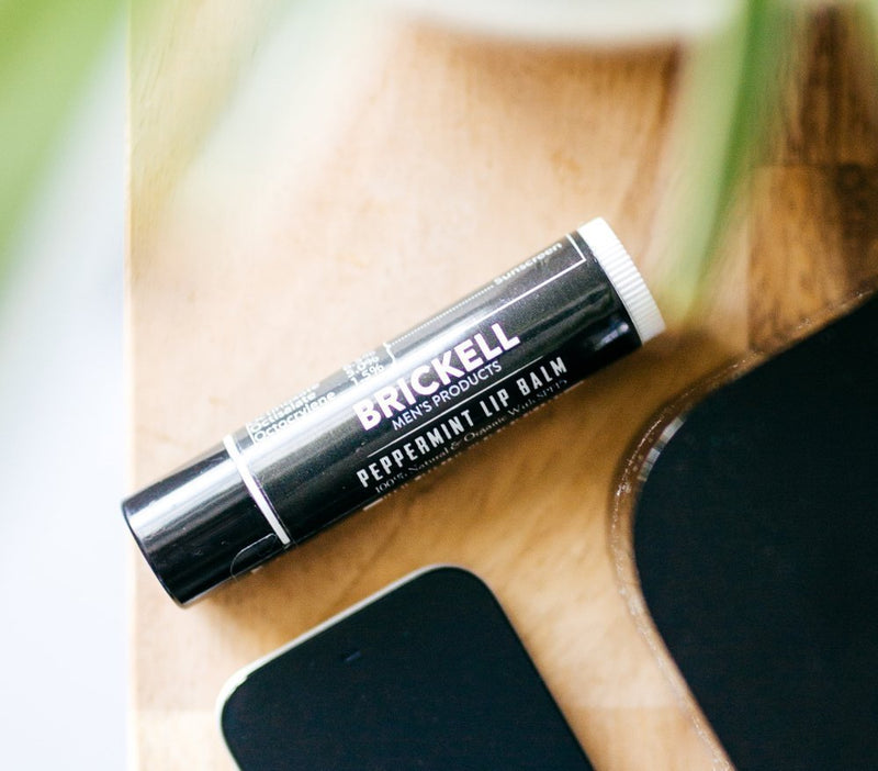 Brickell Men's No Shine Lip Balm for Men, Matte Finish Chapstick to Moisturize and Protect With SPF 15, Sunflower Oil, Aloe, and Vitamin E, .15 Ounce, Scented 0.15 Ounce (Pack of 1)