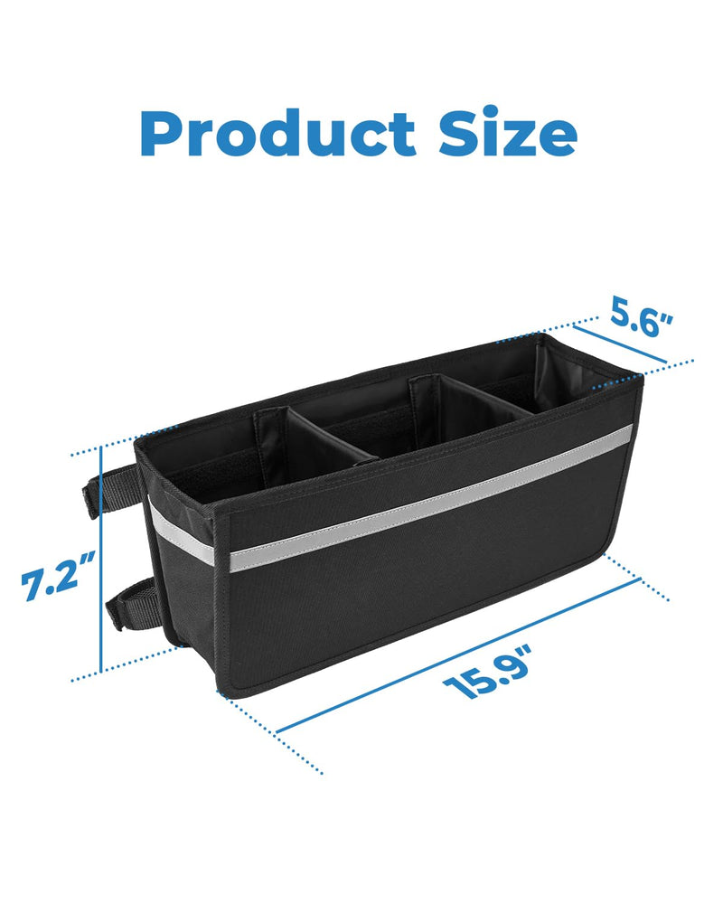[Australia] - JOYTUTUS Walker Basket for Seniors, Basket for Walkers with Cup Holder, with Two Split Board, Foldable Walker Storage Bag, Best Gift for Family and Friends, Black (Not Fit Rollator Walkers) 