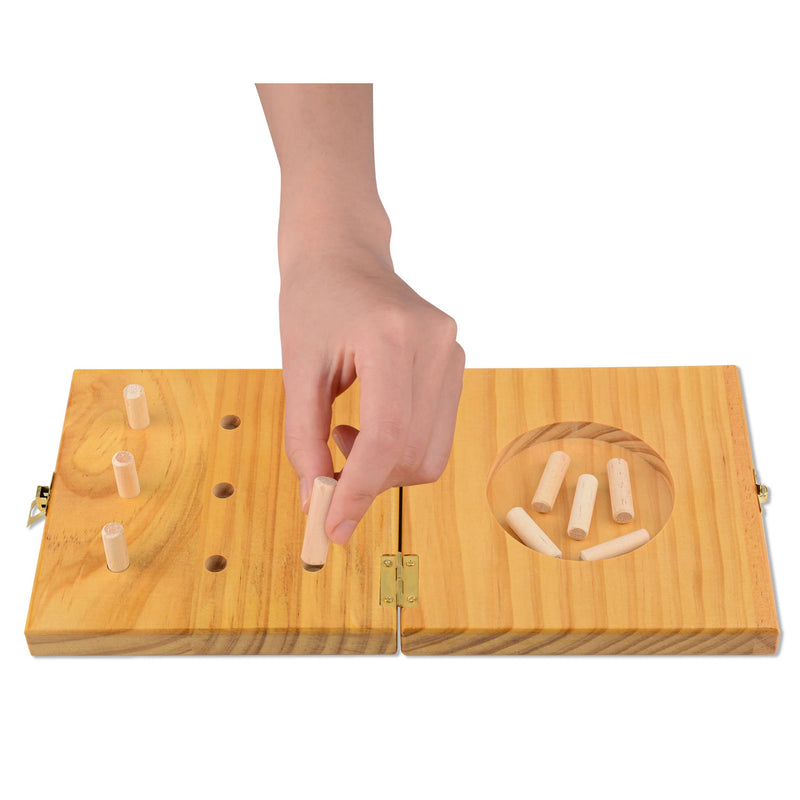 Ultrassist 9 Hole Wooden Pegboard for Occupational Therapy, Nine Hole Pegboard Test Kit to Improve Finger Dexterity, Fine Motor Skill Test