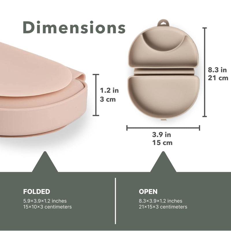 [Australia] - Miniware Silifold - Silicone Baby Plate - Foldable Toddler Travel Essential to Promote Self-Feeding - Food Grade Silicone Toddler Plates & Baby Plates With Suction - BPA Free Baby Essentials - Pink Pink Salt 