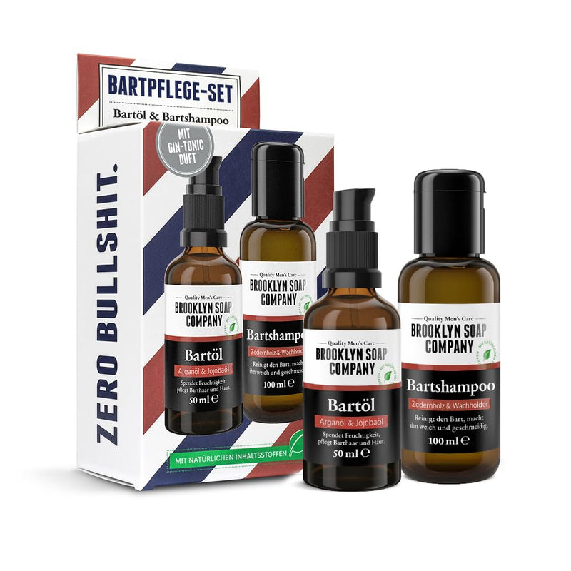 [Australia] - Brooklyn Soap Company Beard Care Set - The value set for men · Beard shampoo & beard oil with gin and tonic scent · Brooklyn Soap Company 