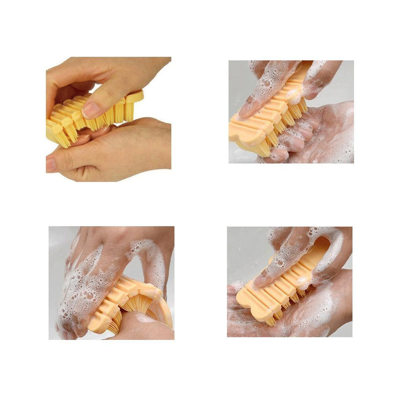 [Australia] - Nail Scrubber Brush Kids, Finger Nails Scrub Scrubbing Cleaning Washing Brushes with Soft Bristle for Baby and Children, Animal Style and 2 Colors Choice (Yellow) Yellow 