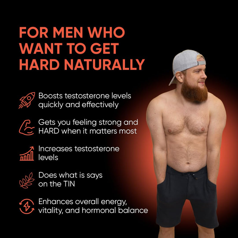 Hard Supplement for Men - Black Maca & Ashwagandha Root - Natural Performance Support - Enhances Energy, Vitality, Hormonal Balance - 60 Capsules