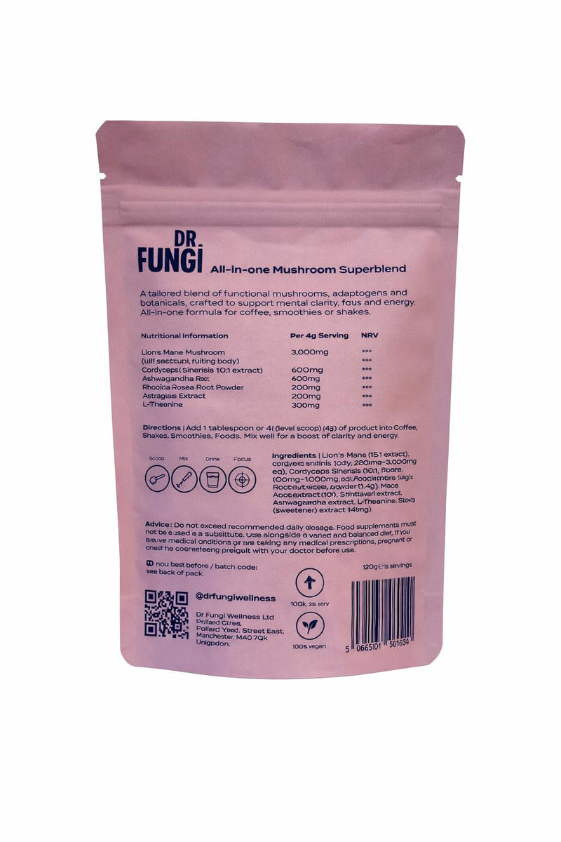 3,000mg Lions Mane, Cordyceps, Shatavari, Ashwagandha, Maca Root, L-Theanine