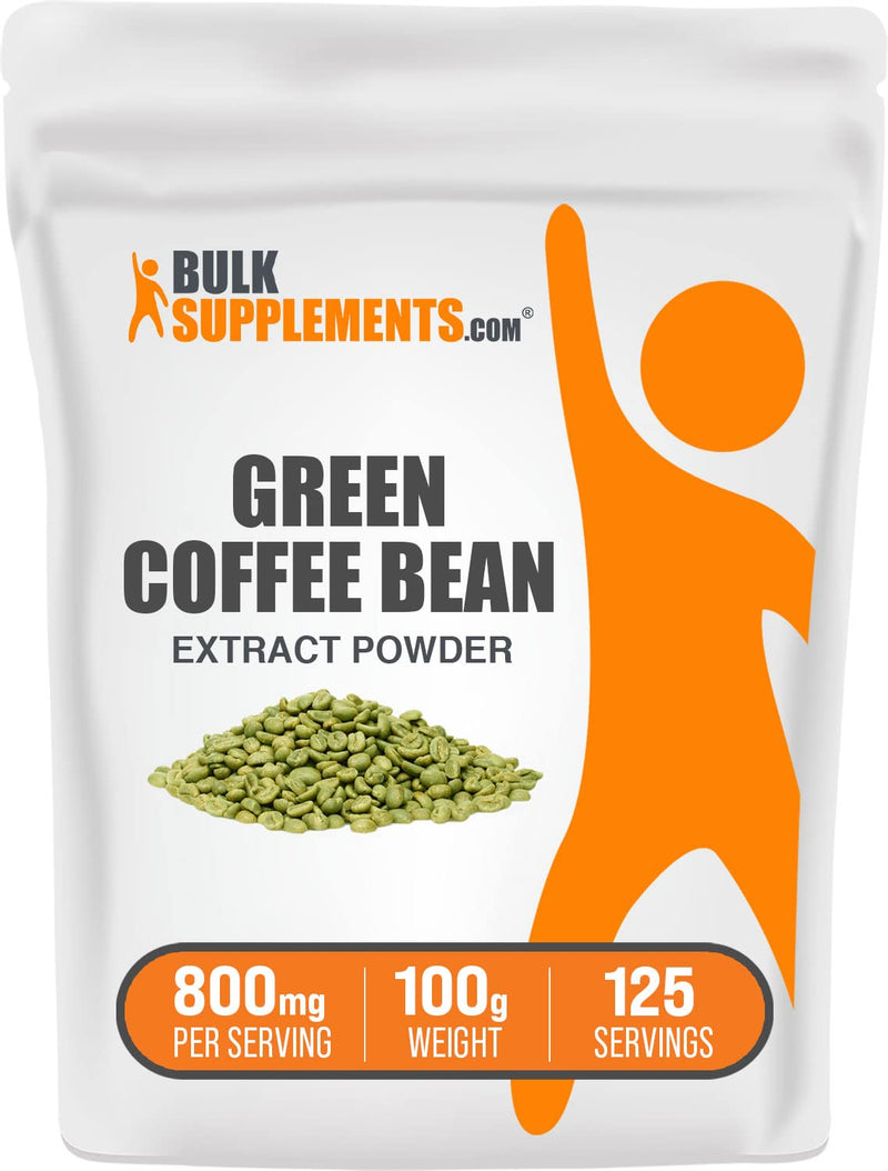 BulkSupplements.com Green Coffee Bean Extract Powder - Green Coffee Bean Supplements, Green Coffee Bean Powder - Energy Support, Gluten Free, 800mg per Serving, 100g (3.5 oz) (Pack of 1) 3.5 Ounce (Pack of 1)