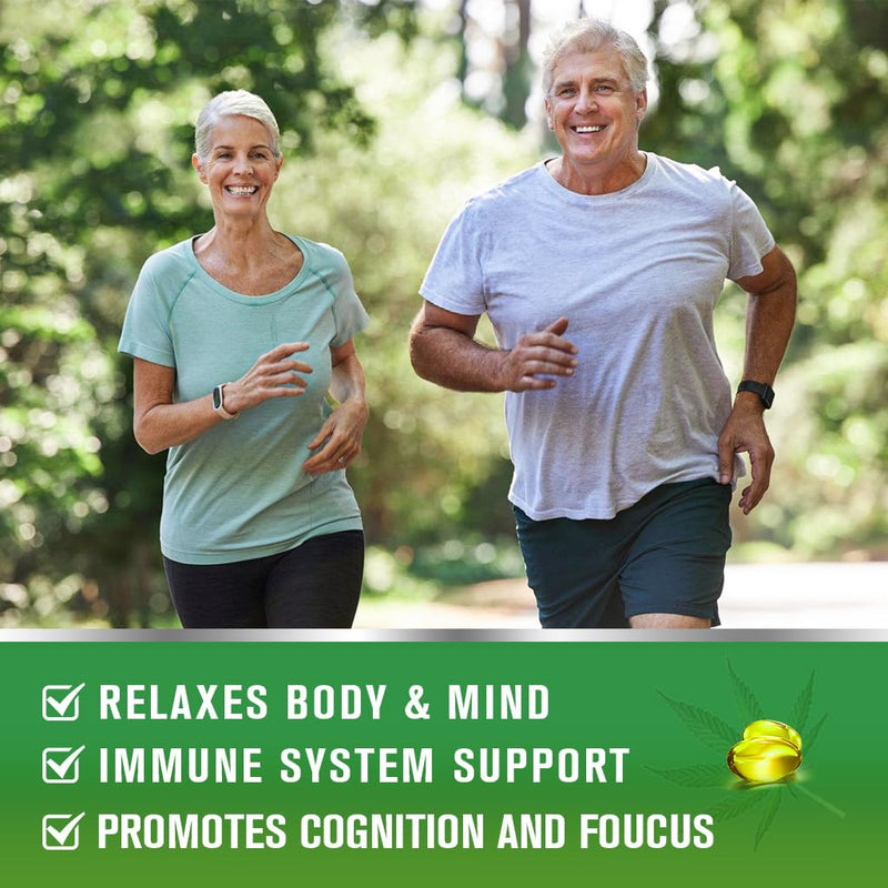 Hemp Oil Capsules, 60,000 Maximum Strength, Immune Support, 90Ct (2Pack) | WOGORGT - Pure Hemp Oil Capsules, Focus Calm, Relaxation, Mood, Rich in Omega 3, 6, 9 Fatty Acids