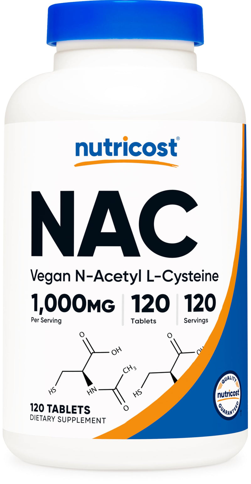 [Australia] - Nutricost N-Acetyl L-Cysteine (NAC) 1000 mg, 120 Vegan Tablets - GMO Free, Gluten Free, Vegetarian Supplement 