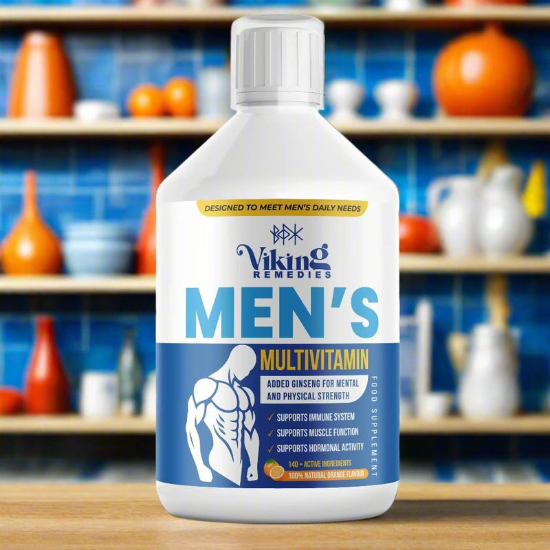 Men’s Multivitamin Liquid – 500ml – Orange Flavour – 140+ Nutrients Including Vitamins, Minerals & Amino Acids – Made in Sweden