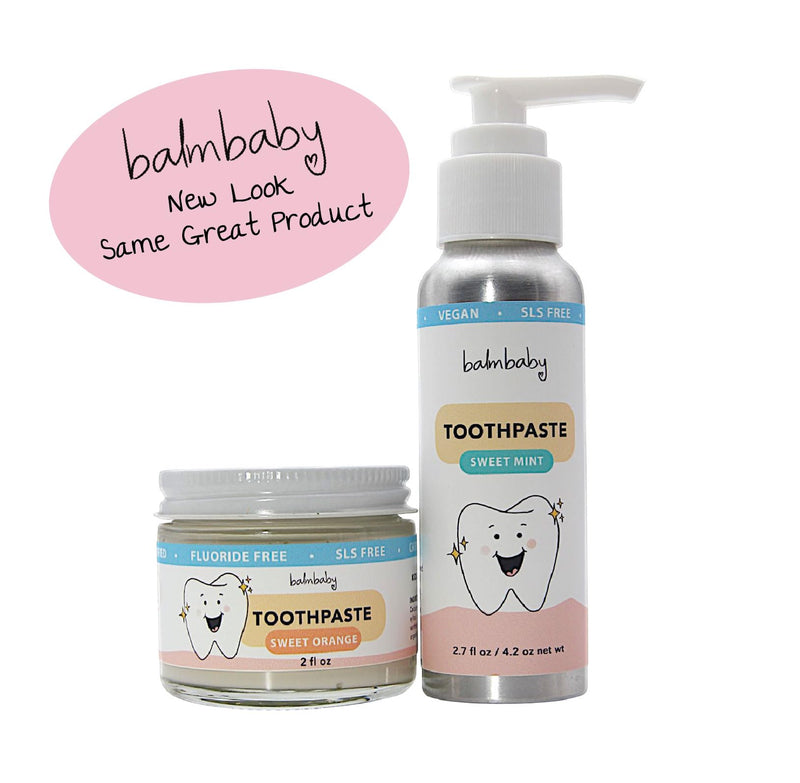 [Australia] - Kids Natural Fluoride Free Toothpaste by BALM! Baby – Children's Toothpaste in Pump Bottle, SLS Free Toothpaste with Xylitol, Vegan Gluten Free, BPA Free, Zero Waste Children’s Teeth Paste (Orange) Sweet Orange 