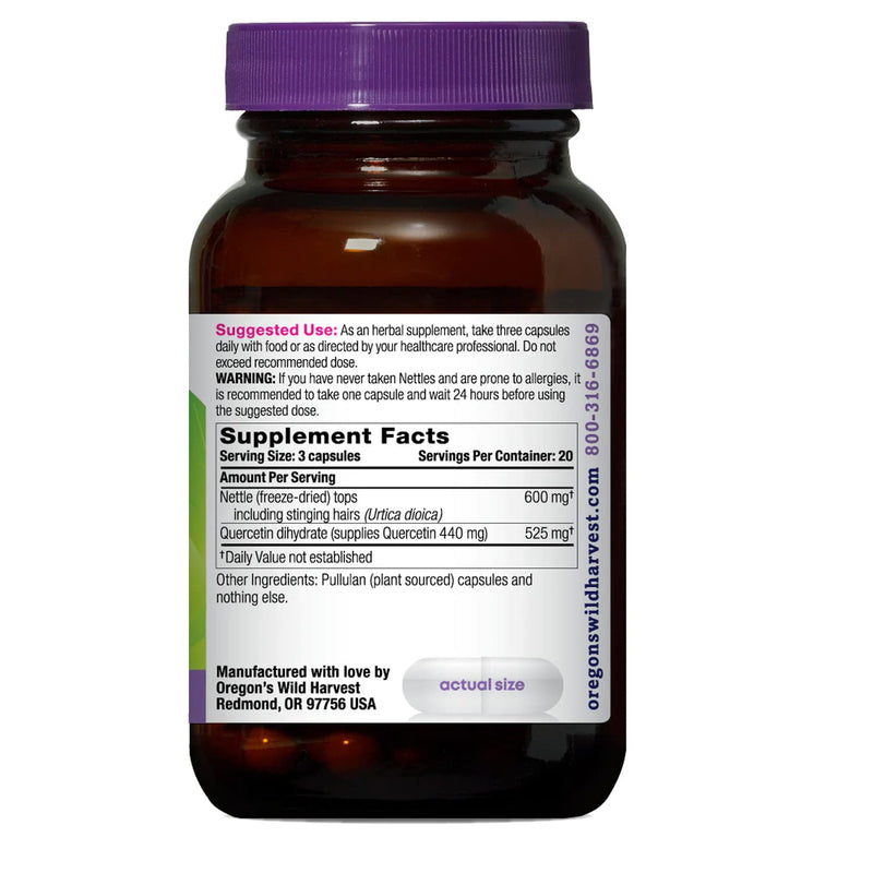 [Australia] - Oregon's Wild Harvest Nettle Quercetin Capsules, Non-GMO Organic Herbal Supplements, 60 Count 