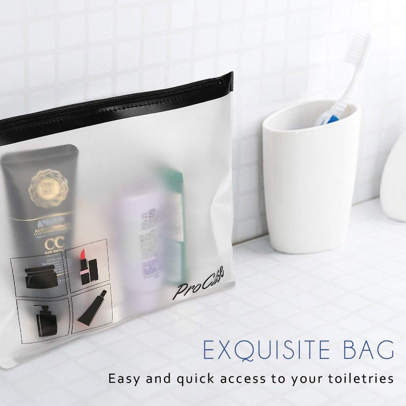 ProCase Travel Toiletry Bag Pouch Bundle with 2 Pack Travel Toiletry Bag Makeup Pouch