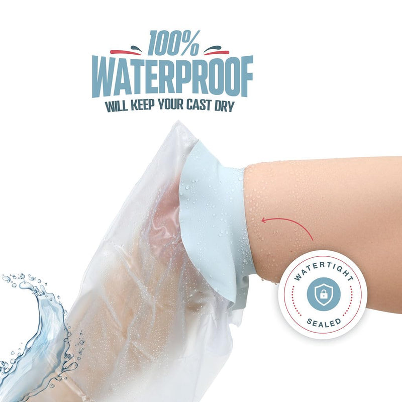 [Australia] - Medical king 100% Waterproof Cast Covers for Shower Leg 2pk Reusable Full Leg Cast Cover for Showering Cast Protector for Shower Leg Adult 