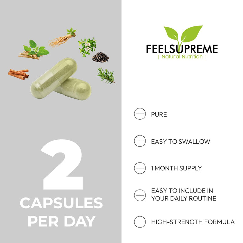 Neuro Supreme Nootropics Brain Supplement - Ashwagandha, Vitamin B12, B5 & Folic Acid - Focus, Memory & Energy Support - Cognitive Function & Stress Support, 60 Vegan Capsules