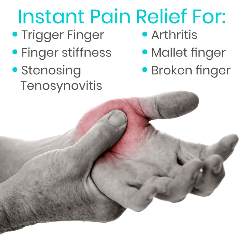 [Australia] - Vive Finger Splint (2 Pack) - Universal Finger Straightener - Broken and Trigger Finger Splints - Finger Brace for Arthritis pain and Support - Sprain Relief for Middle, Index, Ring, Pinky Fingers 