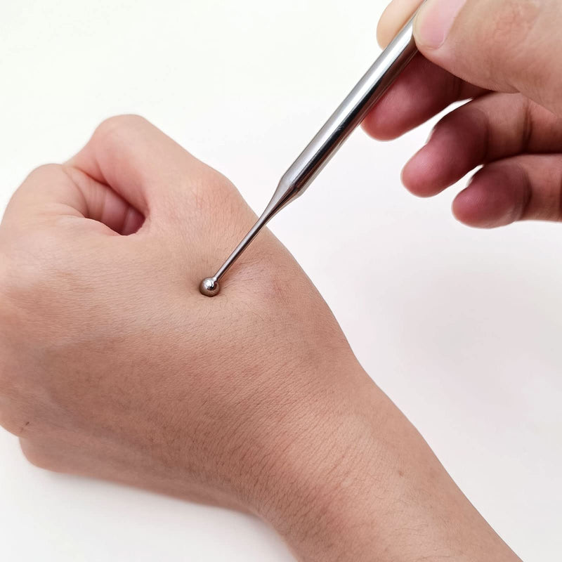 [Australia] - Acupuncture Pen, Dual Head Ear Body Point Probe Tip Acupressure Stainless Steel Facial Reflexology Massage Tool Ear and Body Point Probe Pen 1 