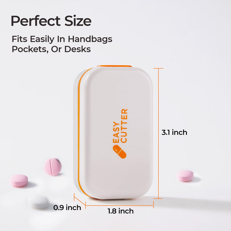Portable Pill Cutter for Small & Large Pills - Precise Pill Splitter for Tiny Tablets, Vitamins & Capsules - Compact Design for Purse, Pocket & Travel - Sharp Blade & Easy Clean (Grey) 03-grey