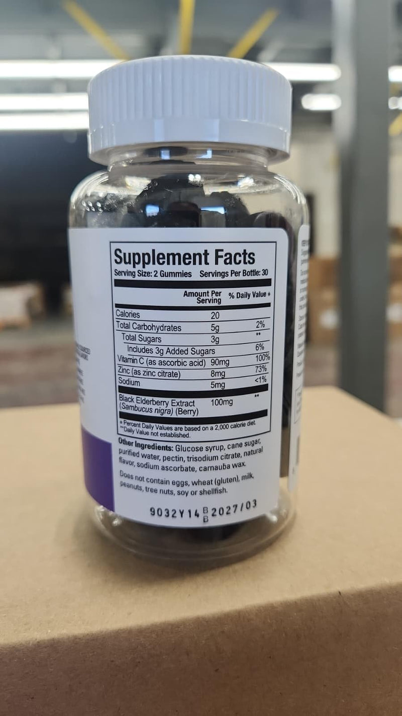 Ever One Sambucus Elderberry Gummies for Adults with Vitamin C and Zinc | Immune Support Supplement - Vegan, Gelatin Free, Gluten Free, GMO Free-Berry Flavored, Black Elderberry Immune Gummy Vitamins