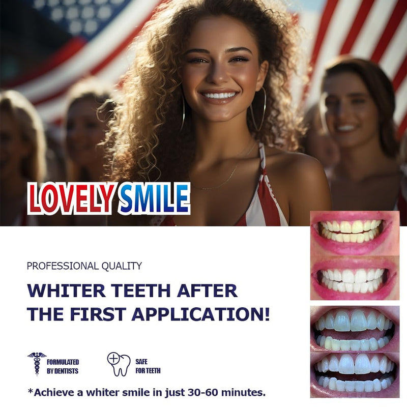 Lovely Smile Premium Line Teeth Whitening Strips - Enamel Safe - White Teeth in 1 Hour - No Slip and No Sensitivity - Dental Whitener Kit by Ray of Smile (28 Strips/Mint) 28 Strips / Mint