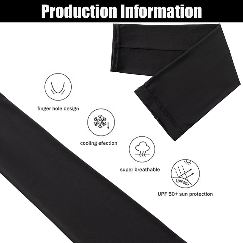 [Australia] - ZEACCT 2 Double Arm Sleeves, Women's Arm Compression Tube, Outdoor Sun Protection Sleeves, UV Protection Ice Sleeves, Sun Protection Cover, Suitable for Cycling, Basketball, Running (Black + White) 