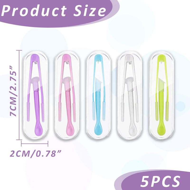 [Australia] - Pack of 5 contact lens tweezers, contact lens tweezers, plastic contact lens remover, contact lens removal, contact lens insertion aid, contact lens aid, for travel, household 