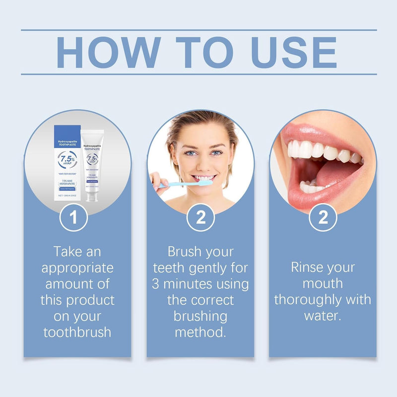[Australia] - HydroxyapatiteToothpastes,7.5% hydroxyapatite Toothpaste,for Enamel Protection and Tooth Strengthening, Gentle Mint, Fresh Breath, Daily Use for Oral Health（2pcs） 2pcs 0 Fl Oz (Pack of 3947) 