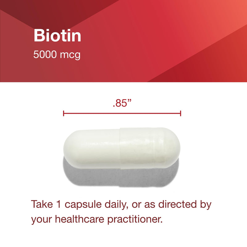 PROTOCOL FOR LIFE BALANCE Biotin 5,000 mcg, Hair, Skin & Nails, 90 Veg Caps | Vitamin B7 Supplement, Hair, Skin, Nails Support*, for Carb Metabolism* and Cell Growth* and Biotin Vitamin B Capsules
