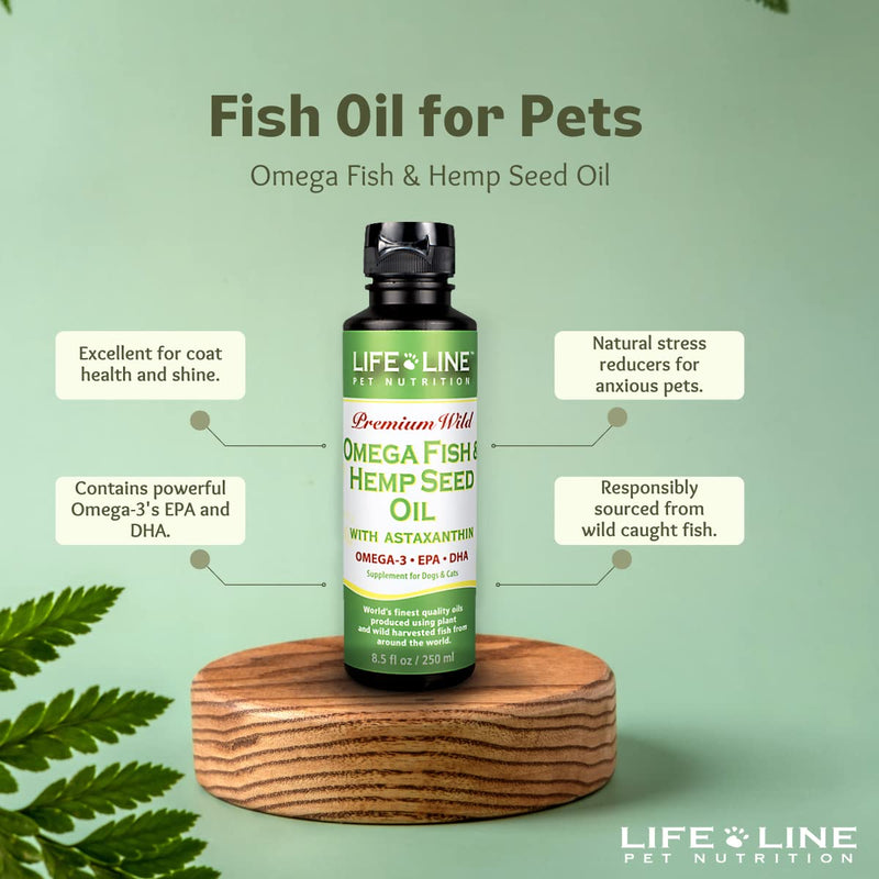 Omega Fish + Hemp Seed Oil 8.5 oz 8.5 FL oz orange - PawsPlanet Australia