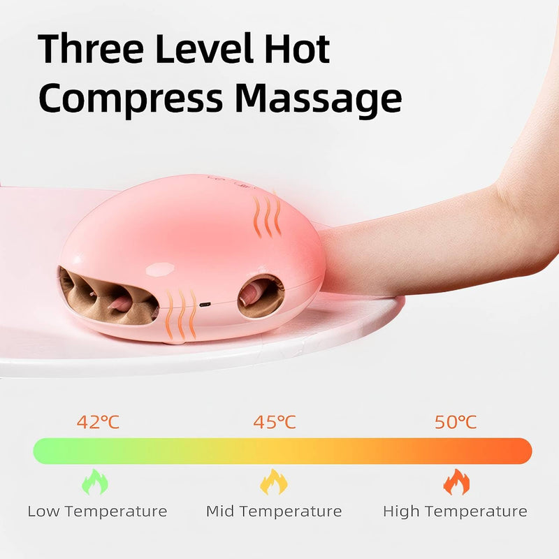 [Australia] - NENRENT Portable Hand Massager with Heat and Air Compression for Arthritis and Palm Pain, Hand Massage with Palm Kneading 3 Modes & 3 Intensity Levels Airbag Massage for Mom, Dads, Women Men Gifts 
