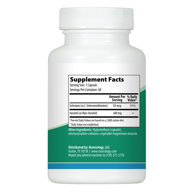 [Australia] - Rootcology Myo-Inositol + Selenium - Comprehensive Blend to Promote Hormone Balance and Immune System Health (60 Capsules) 