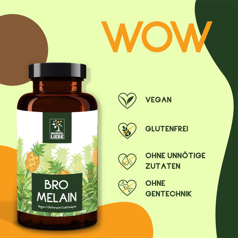 [Australia] - Bromelain capsules high dosage 120 capsules each 600 mg (3000 F.I.P) - 4 month supply - without genetic engineering - laboratory tested - vegan - root love 