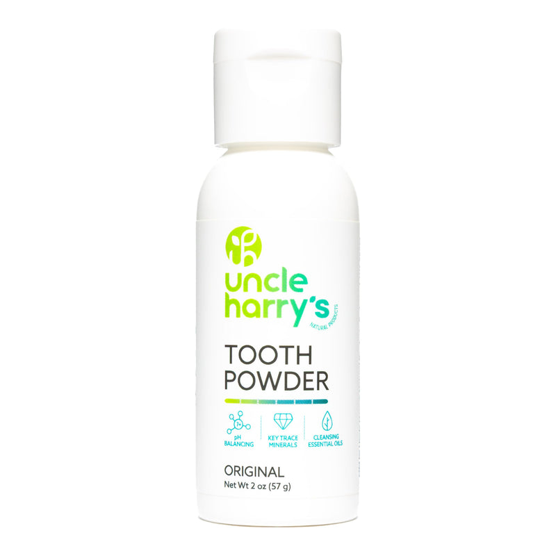 Uncle Harry's All Natural Tooth Powder | Alkalizing Remineralizing Enamel Support & Whitening Toothpaste for Sensitive Teeth | Powder Toothpaste for Gum Health & Fresh Breath (2 oz)