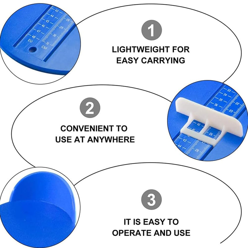 [Australia] - Foot measuring device, shoe size EU sizes 15-48, foot measuring device, shoe sizer for children, children's adult shoe measuring device, shoe size chart, for women and men children's feet, with tape measure, blue 