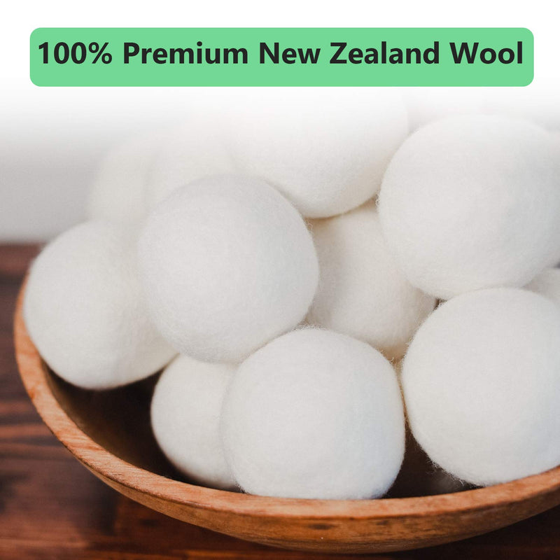 CoolCloudS Wool Dryer Balls Organic XL 6-Pack 100% New Zealand Wool Eco Dryer Balls Laundry by Handmade Reusable Natural Fabric Softener Reduce Wrinkles, Save Time & Energy, Hypoallergenic, Baby Safe