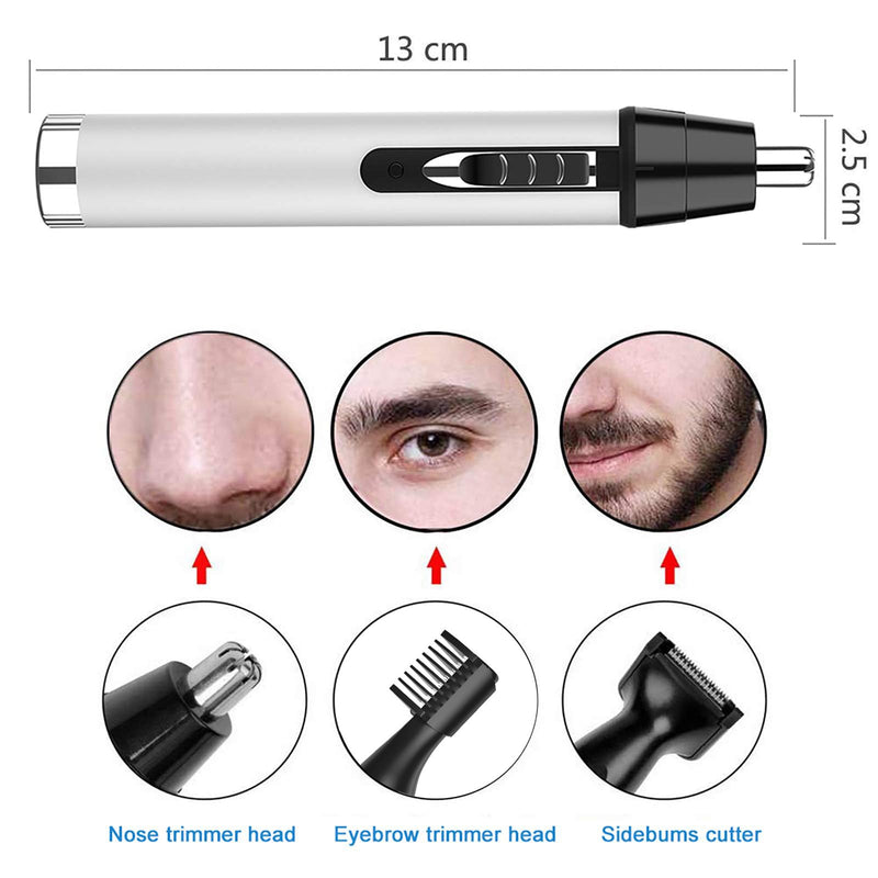 Ear and Nose Hair Trimmer for Women Men,2024 Rechargeable 2 in 1 Professional Painless Eyebrow & Facial Hair Trimmer with Powerful Motor