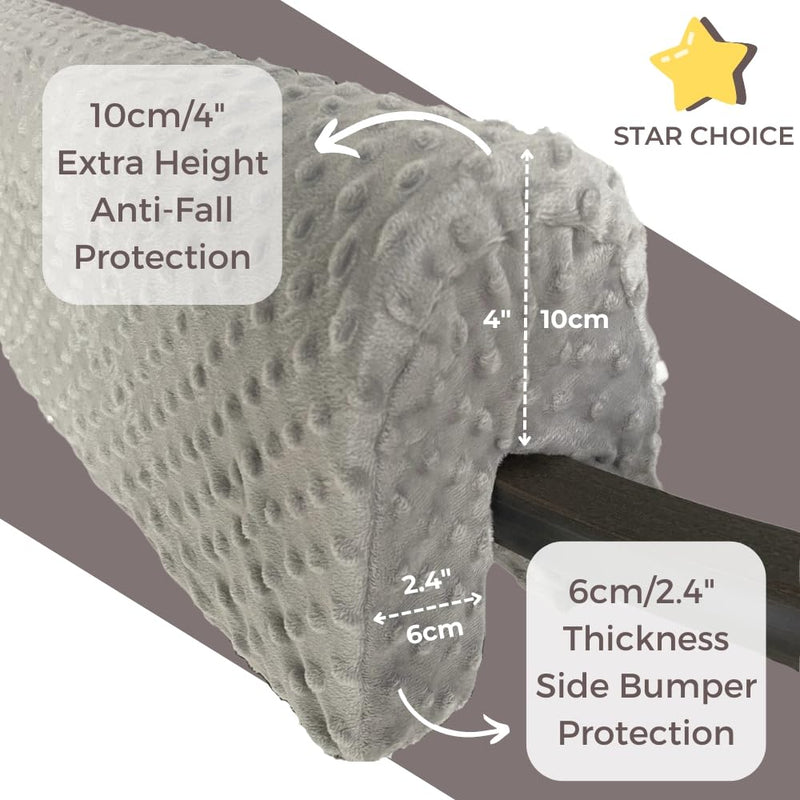 [Australia] - Wonder Space Toddlers' Bed Rail Bumpers Protecter - Children's Bed Guardrail Padding - Anti-Collision | Increased Height | Fall Prevention - Easy Installation Enhanced Safety Mostly Fit (Grey, 2.3ft) Grey, 70cm 
