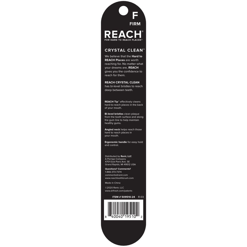 [Australia] - Reach Crystal Clean Toothbrush, Firm Bristles, 1 Count, Pack of 6 