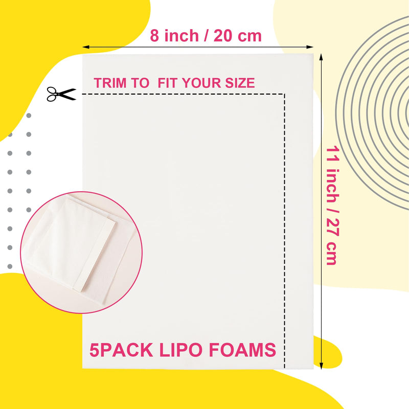 [Australia] - 5 Pack Lipo Foam Pads- Liposuction Surgery Foam Sheet for Recovery,Flattening Abdominal Compression Garments Lipo Foam and Board Lumbar Molder Backboard – Surgery Recovery Supplies White 