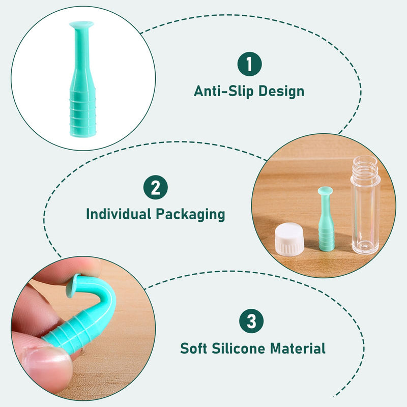 [Australia] - Pack of 4 Contact Lens Insertion Aid, Contact Lens Sucker Soft Lenses, Contact Lens Insertion Aid with Bottle, Universal Lens Applicator and Remover (Green) 