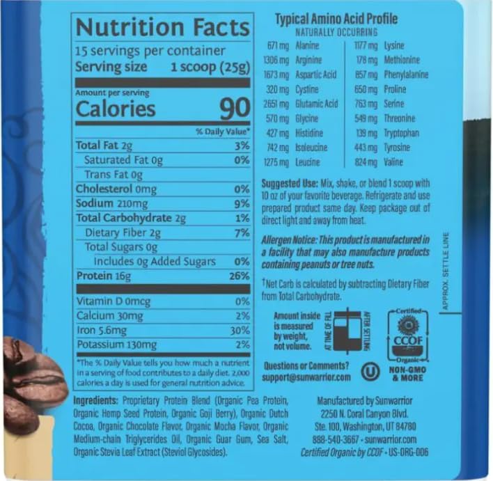 Plant-Based, Warrior Protein Warrior Blend Mocha 375g