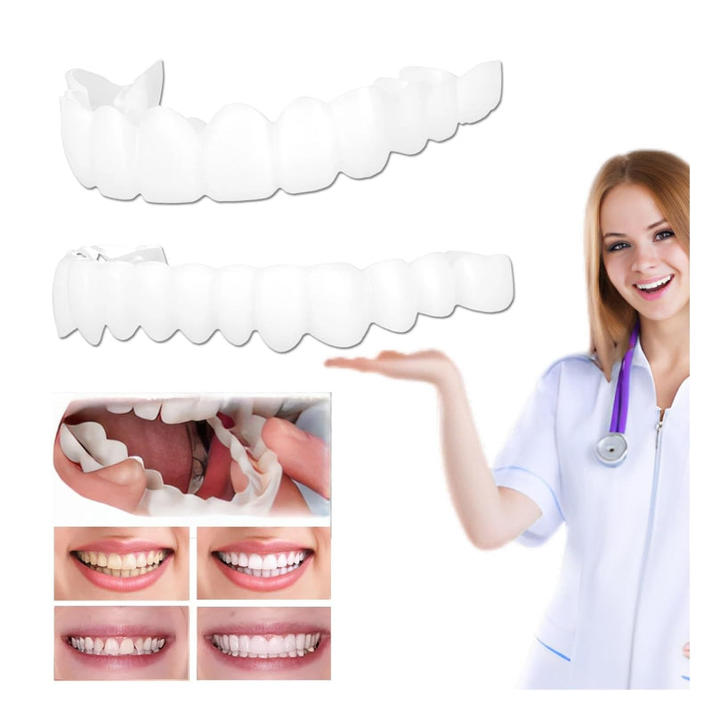 [Australia] - 2 PairsAdjustable, Top and Bottom,Temporary Nature and Comfortable, Regain Beautiful Smilefor Men and Women(White) White 