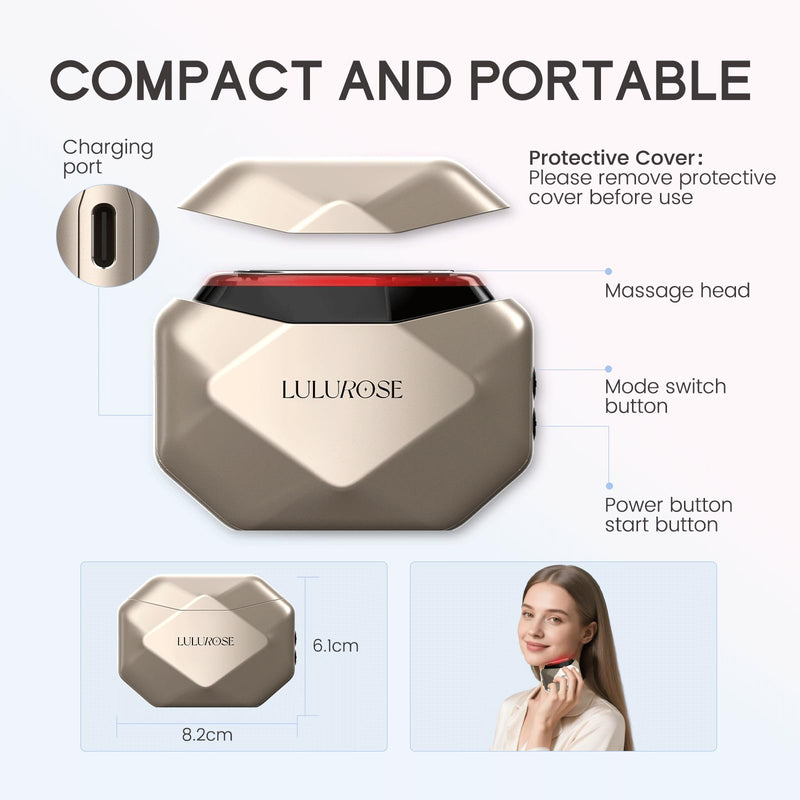 LULUROSE 4-in-1 Facial Massager,Heat Facial Beauty Device for Face Neck Eye Lifting Firming Depuffing,Facial Sculptor Skin Care,at Home or Traveling