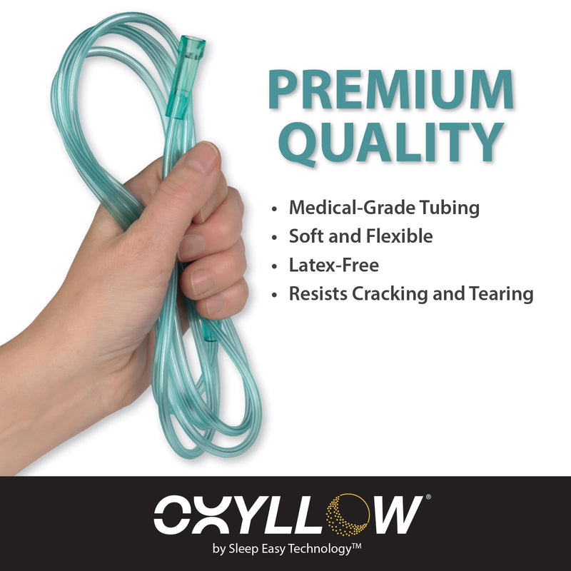 [Australia] - Premium 7 FT Oxygen Tubing | 1-Count | 6-Channel Kink-Resistant Air Flow | High-Visibility Green Tint | Universal End Connectors | Durable, Medical Grade Oxygen Therapy Accessory 