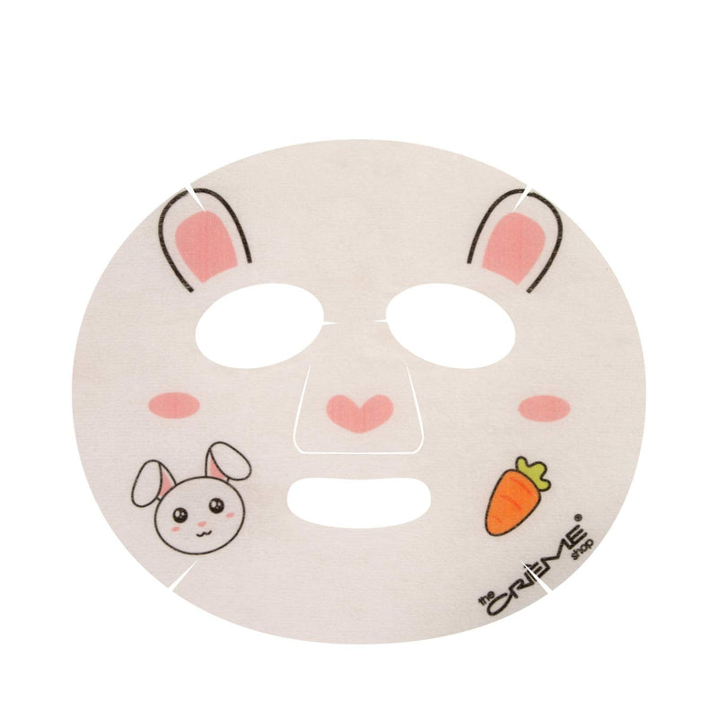 The Crème Shop Animal Sheet Mask, Korean, Hydrating, Collagen, Vitamin C, Anti-Aging - Pack of 3 (Bunny)