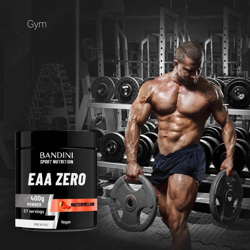 Bandini® EAA Essential Amino Acids | 400 g Powder | 9 Fermented Essential Aminoacids EAAs + BCAAs 2.1.1 & Vitamin B6 | Muscle Growth & Recovery | Intra, Pre & Post Workout | Vegan, Watermelon Flavour 57 Portions (Lot de 1)